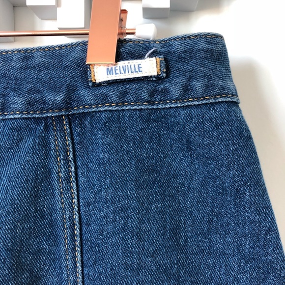 Brandy Melville • circle jean skirt / snap-up - Picture 6 of 6